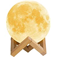 Lámpara de Luna 3D-16 Colores RGB Luz Nocturna Luna LED Lampara Luna Grande 15cm Remoto Tactil Control USB Intensidad…